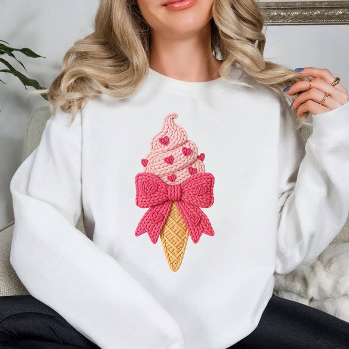 Ice Cream Valentines Day Sweatshirt for wholesale by Simply Spoken Apparel
