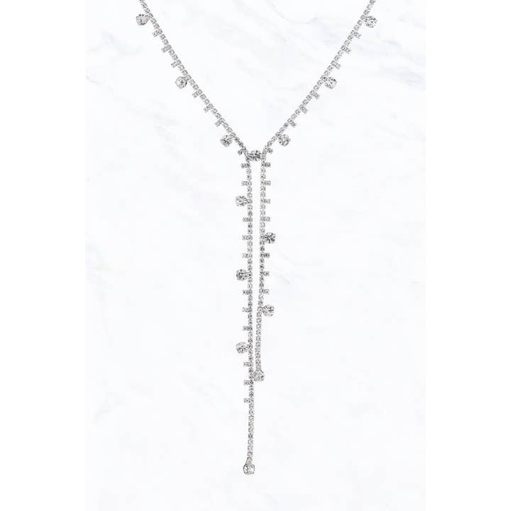 Suzie Q USA - Wholesale Y-Neck/Lariat Necklace - Rhinestones Vintage Lariat Y-Drop Necklace
