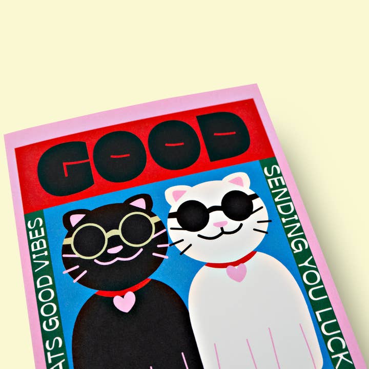 Good Thanks Paper - Wholesale Good Luck Card - Good Luck Cats Card2
