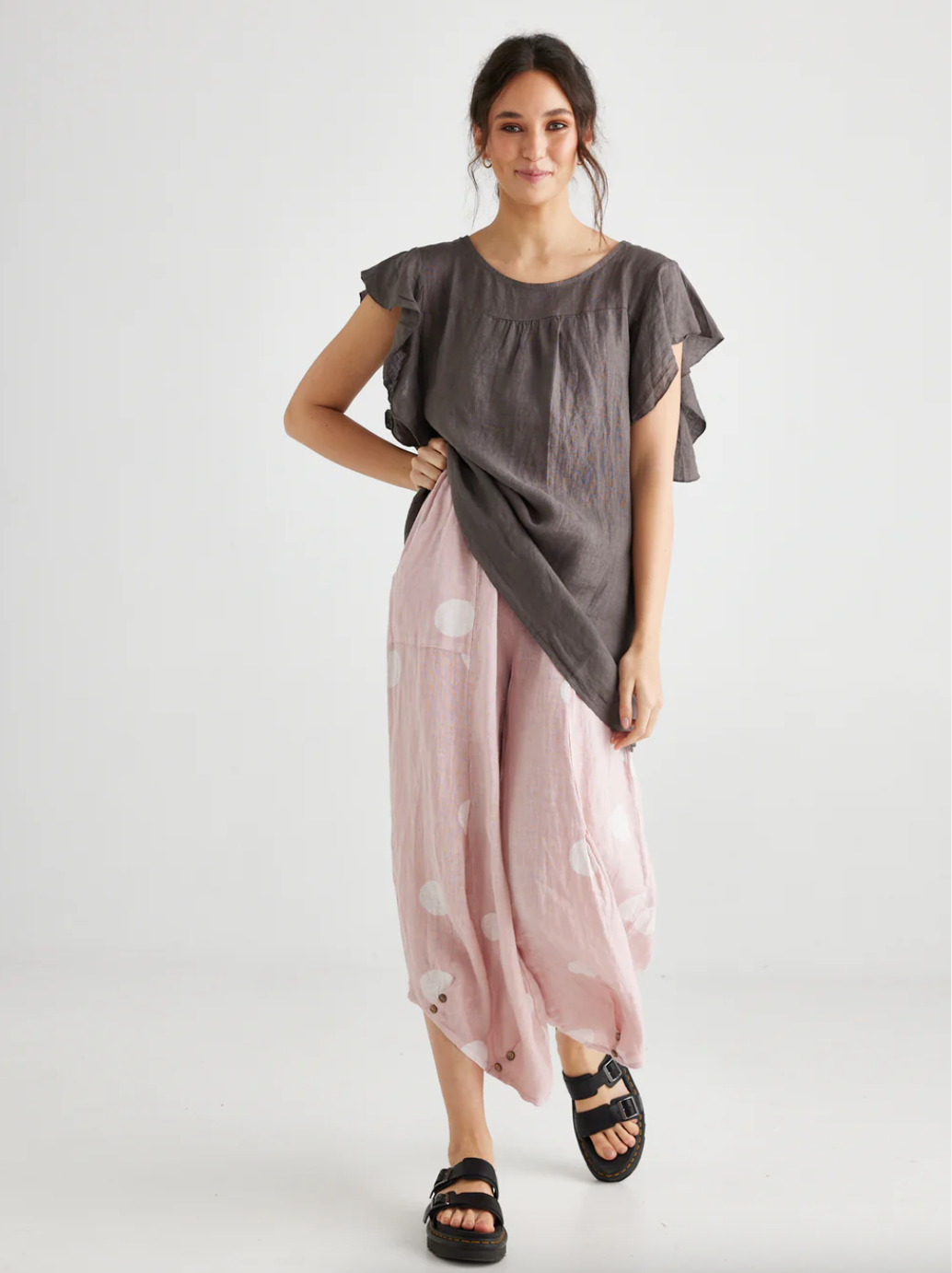 Miss Rose Sister Violet – wholesale Byxor - Dam – DAM - Lulu linneprickiga byxor15