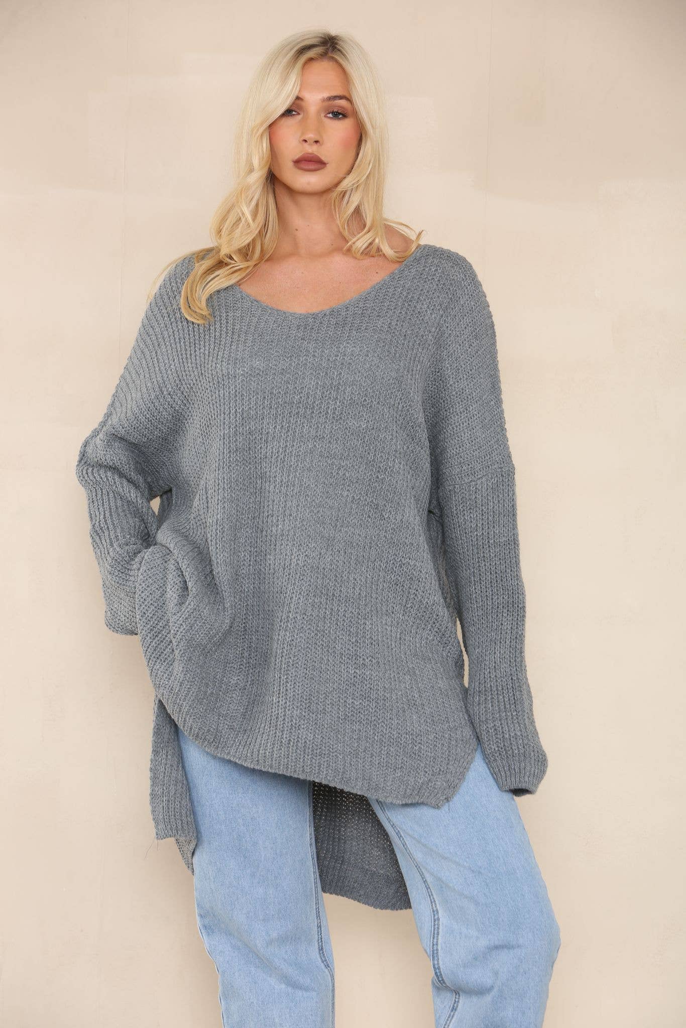 Miss Bold - Wholesale Tunic Sweater - Women's - Italian Oversized Knitted Jumper Top1