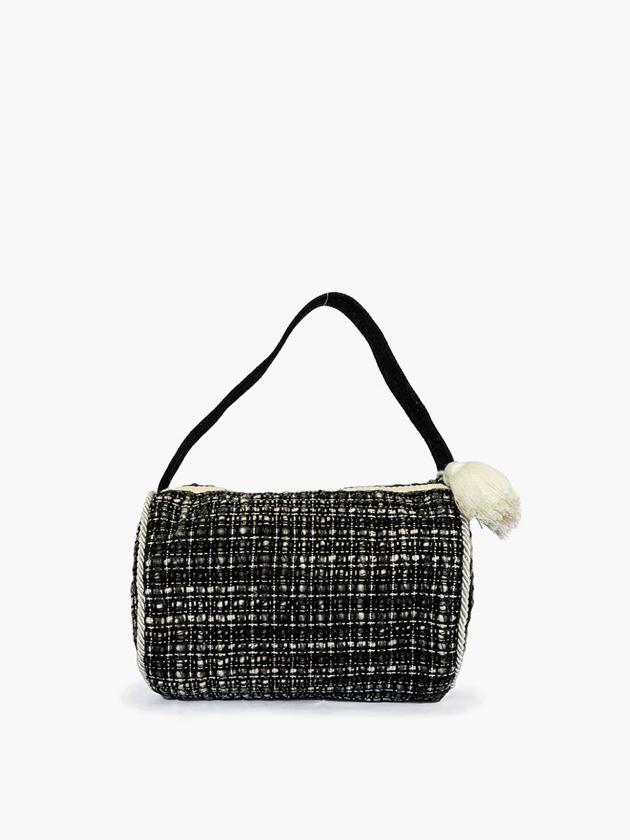 Black M2308 Booker Round Cotton Pouch/Bag w/ Striped Handle for wholesale on Faire1