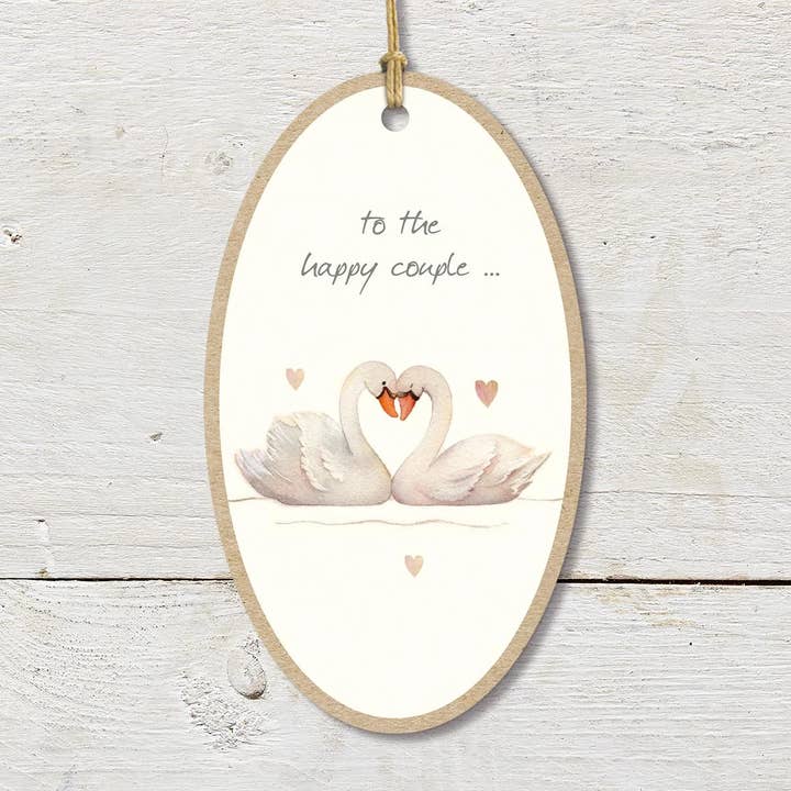 TO THE HAPPY COUPLE - SWANS - LARGE PLAQUE for wholesale by Ginger Betty Ltd