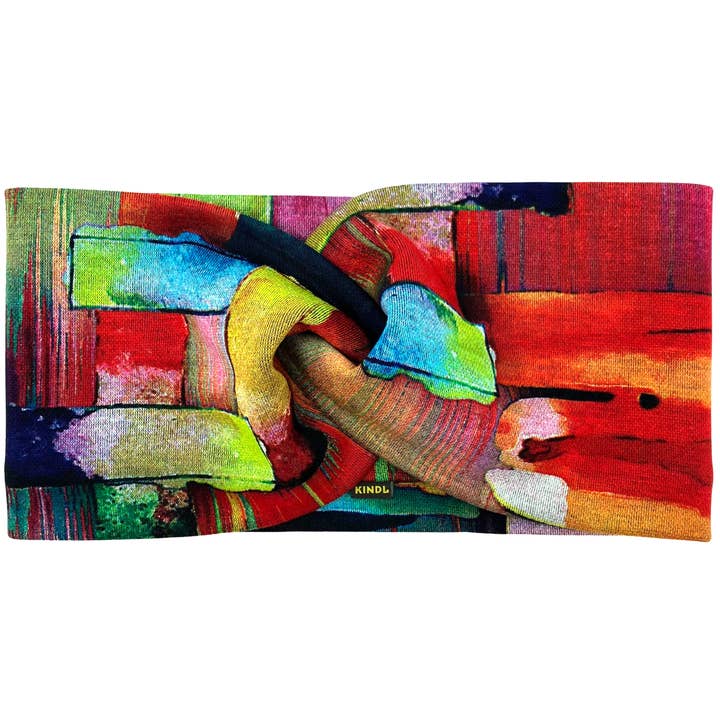 Headband with Twist Colorful Abstract Pattern Ponte Jersey for wholesale by KINDL wien