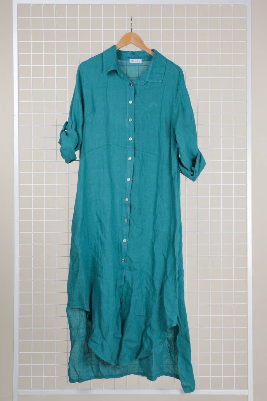 la maison des fibres naturelles - Wholesale Button Down Shirt - Women's - Long shirt dress 68036 100% LINEN11