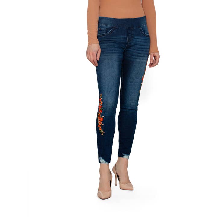 Ganga Bluberry Pull-On Comprimento do Tornozelo Destiny por atacado de Bluberry Denim