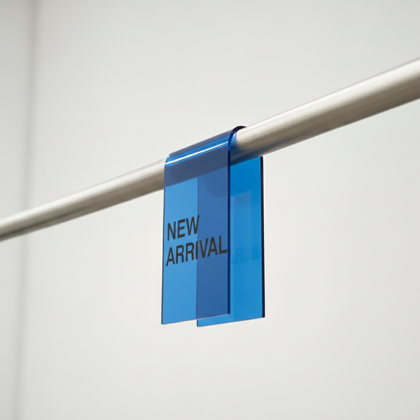 Signs and Mirrors - Vente Pancarte - #025 - Pince à étiquette pour portant à vêtements en acrylique transparent9