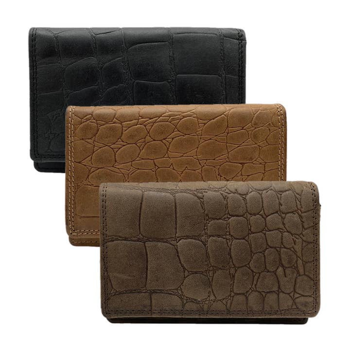 Arrigo - Wholesale Wallet - Women's - Leather Wallet ladies - Buffel Leather Croco Print Compact21