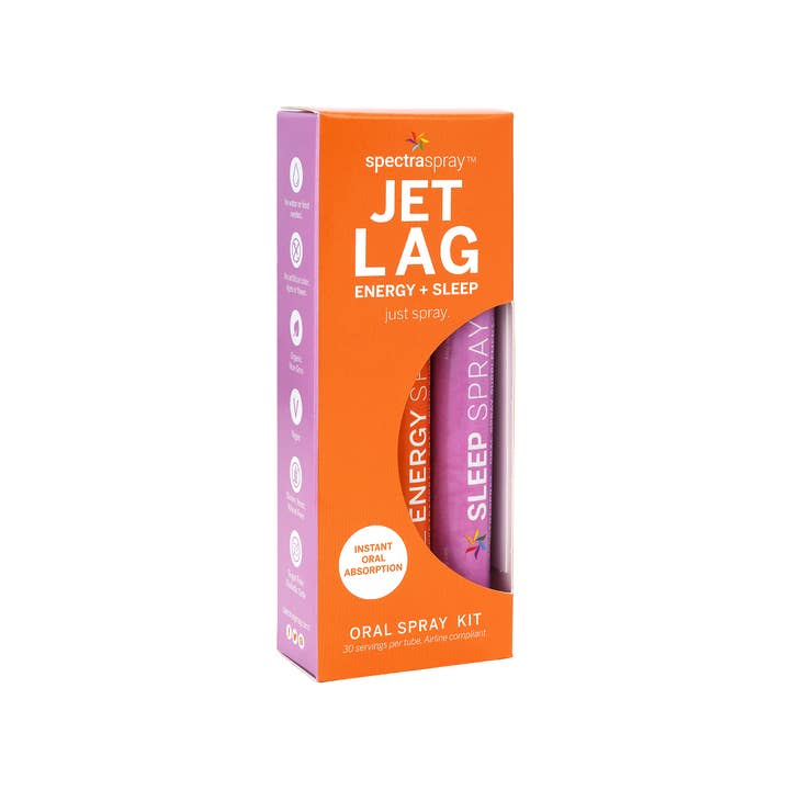 SpectraSpray Global - Wholesale Oral Supplement/Vitamin - Jet Lag Oral Sprays & Display - 6 Sleep + 6 B12 Energy 2