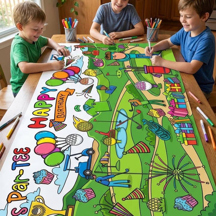 Golf Par-tee kleurtafelkleed voor wholesale door Creative Crayons Workshop