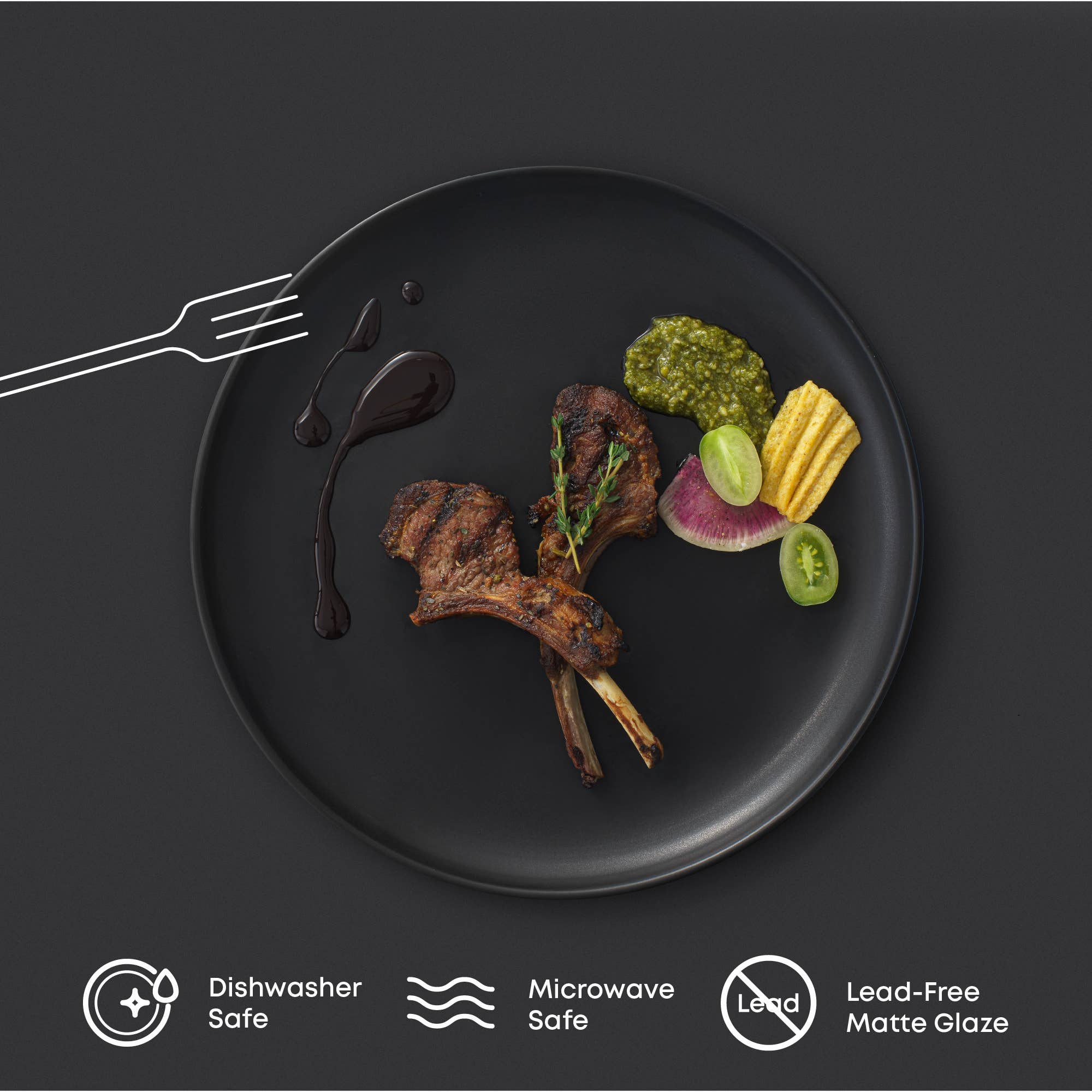 JoyJolt – wholesale Tallrikar – JoyJolt Mesa 6-delars set med middagstallrikar i stengods – 26,7 cm1