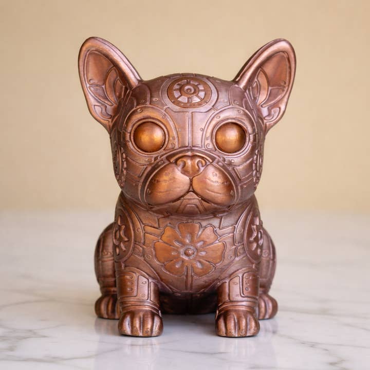 Bulldog Steampunk – Figurina Decorativa in Rame Rifinita a Mano per la vendita all'ingrosso da parte di Eterna Wonder