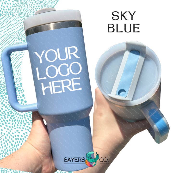 Sayers & Co. - Wholesale Insulated Mug/Tumbler - CUSTOM DECAL LOGO- 40 oz Double Walled Screw Matte Tumbler20