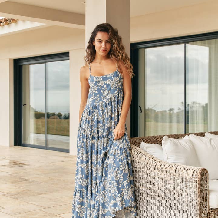 DAY DREAM SEA PRINT WINONA MAXI for wholesale by Jaase