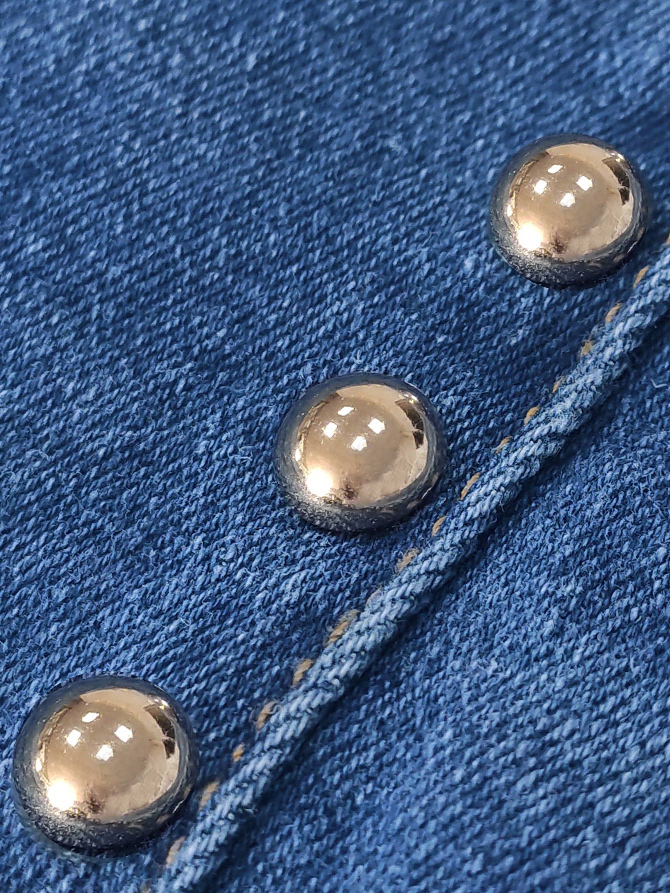 Blue High-waisted studded bootcut jeans for wholesale on Faire2