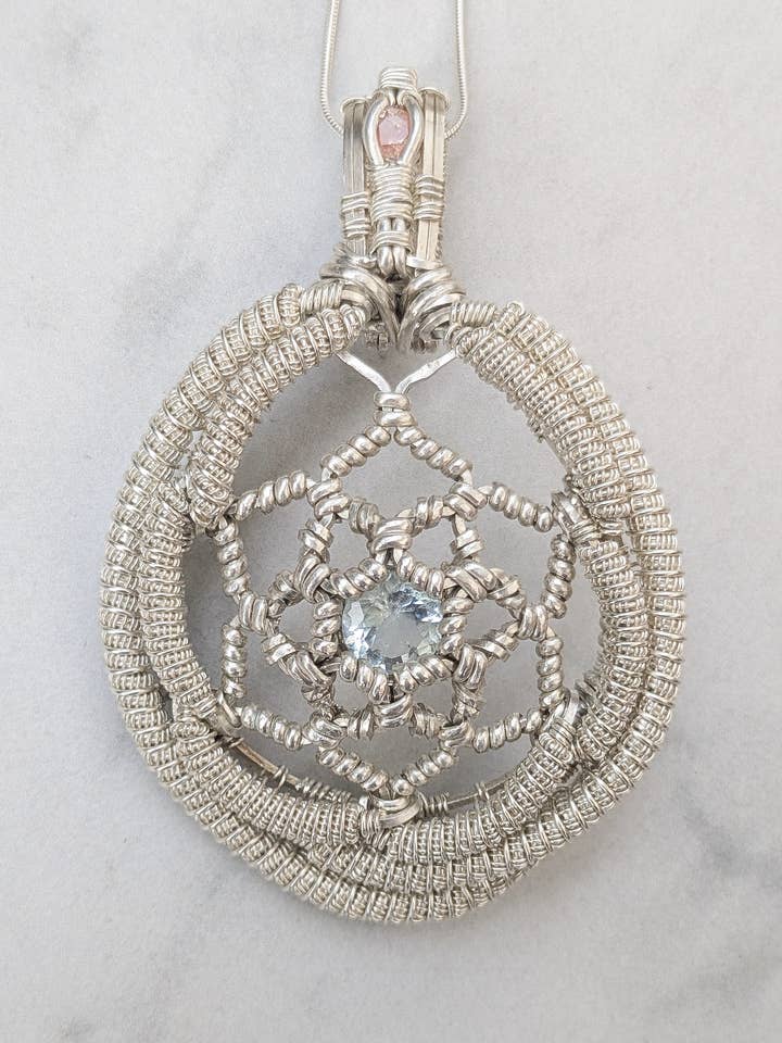 ~Enchantress~ Collana con acquamarina, argento sterling per la vendita all'ingrosso da parte di Le Tourbillon Minéral