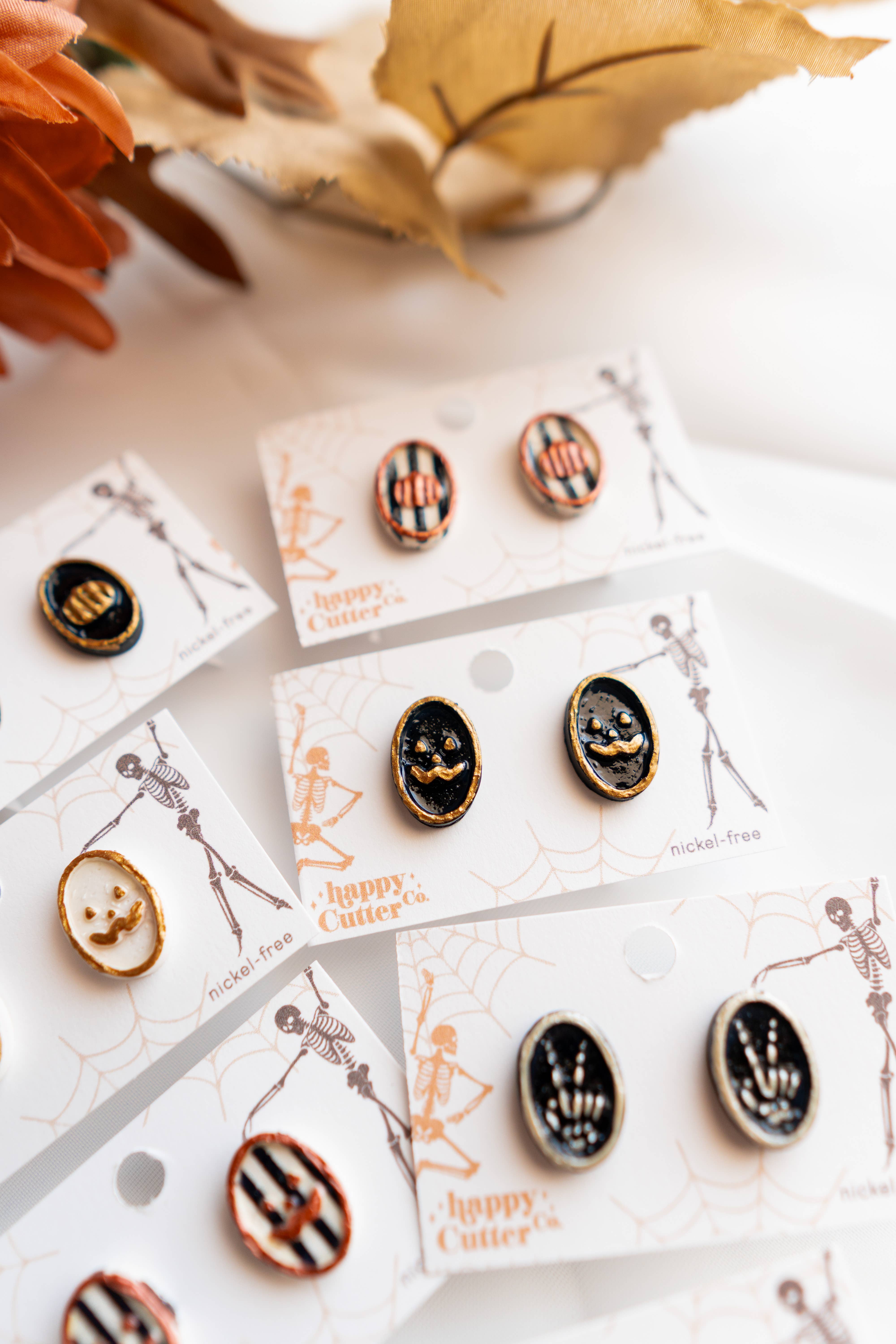 Happy Cutter Co - Wholesale Stud/Post Earrings - Halloween Stud Earrings | Cute Oval Halloween Accessories12