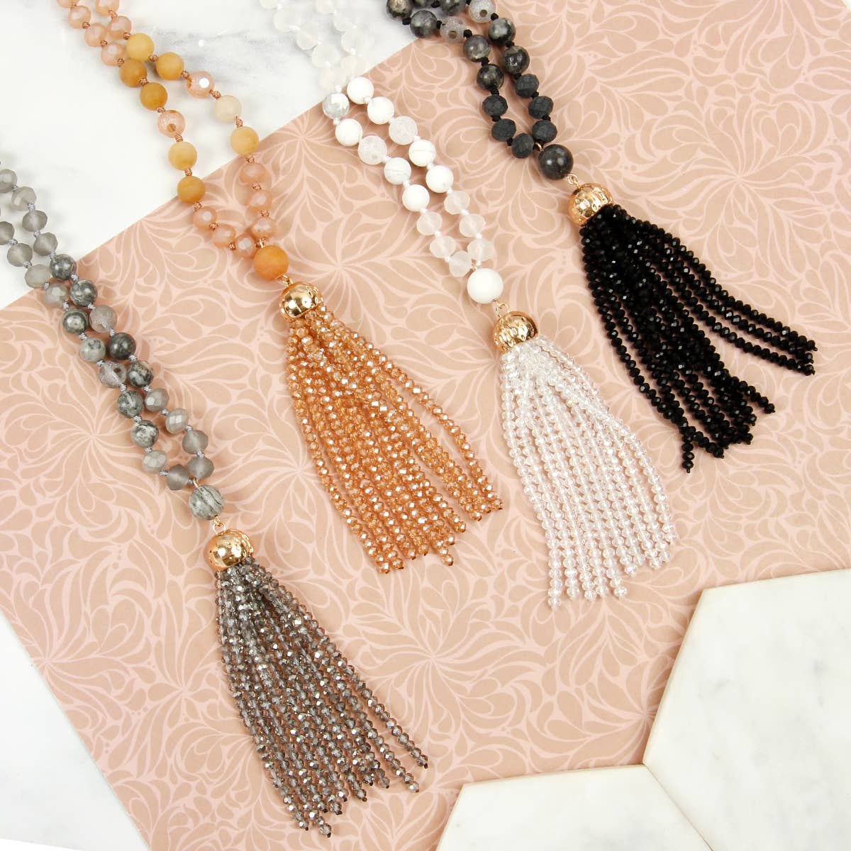 MYS Wholesale Inc - Wholesale Pendant/Charm Necklace - Rondelle Tassel Pendant With Polycord Necklace22