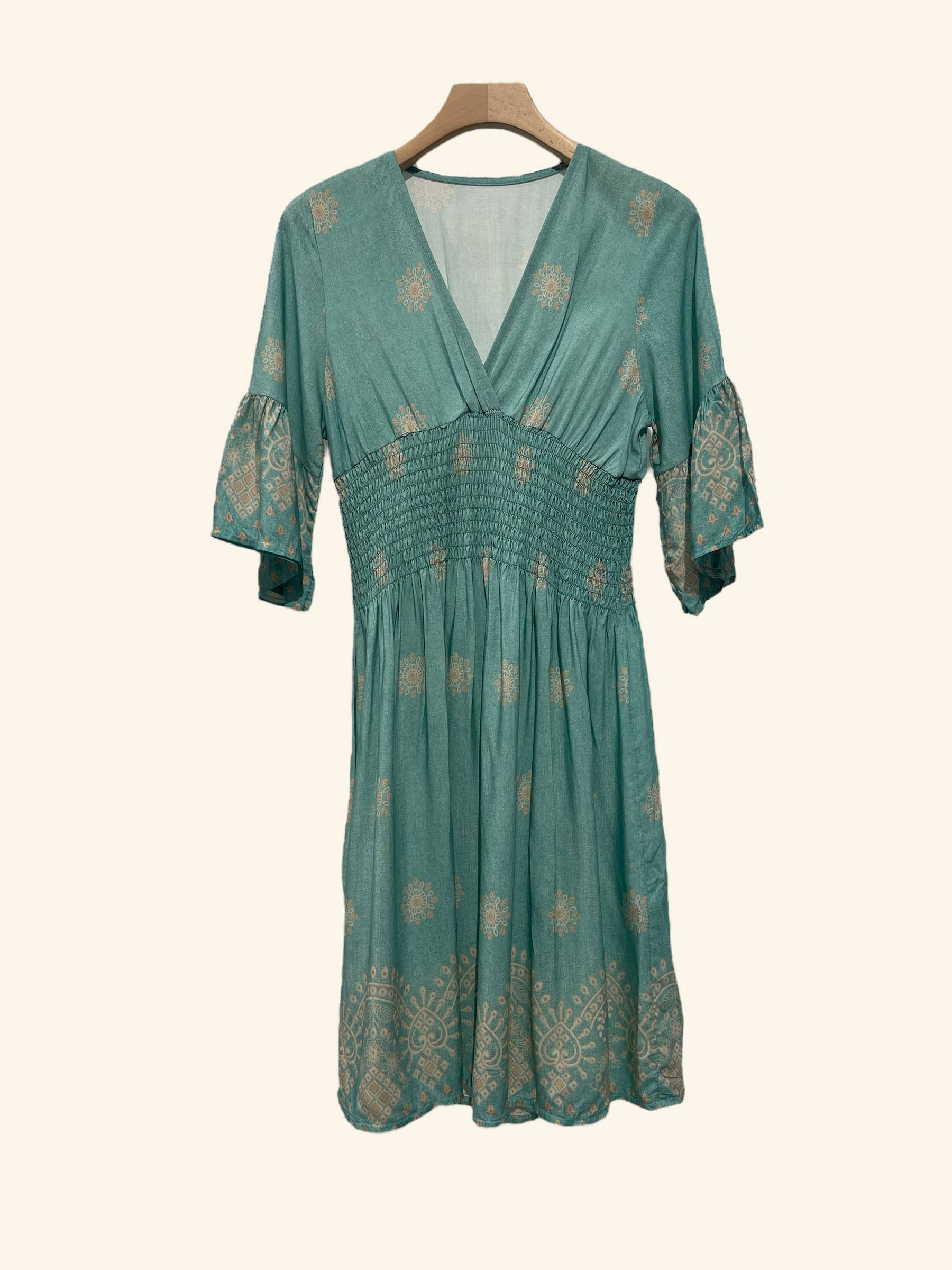 Nota bene - Wholesale Dress - Women's - Short smocked printed dress Art238652