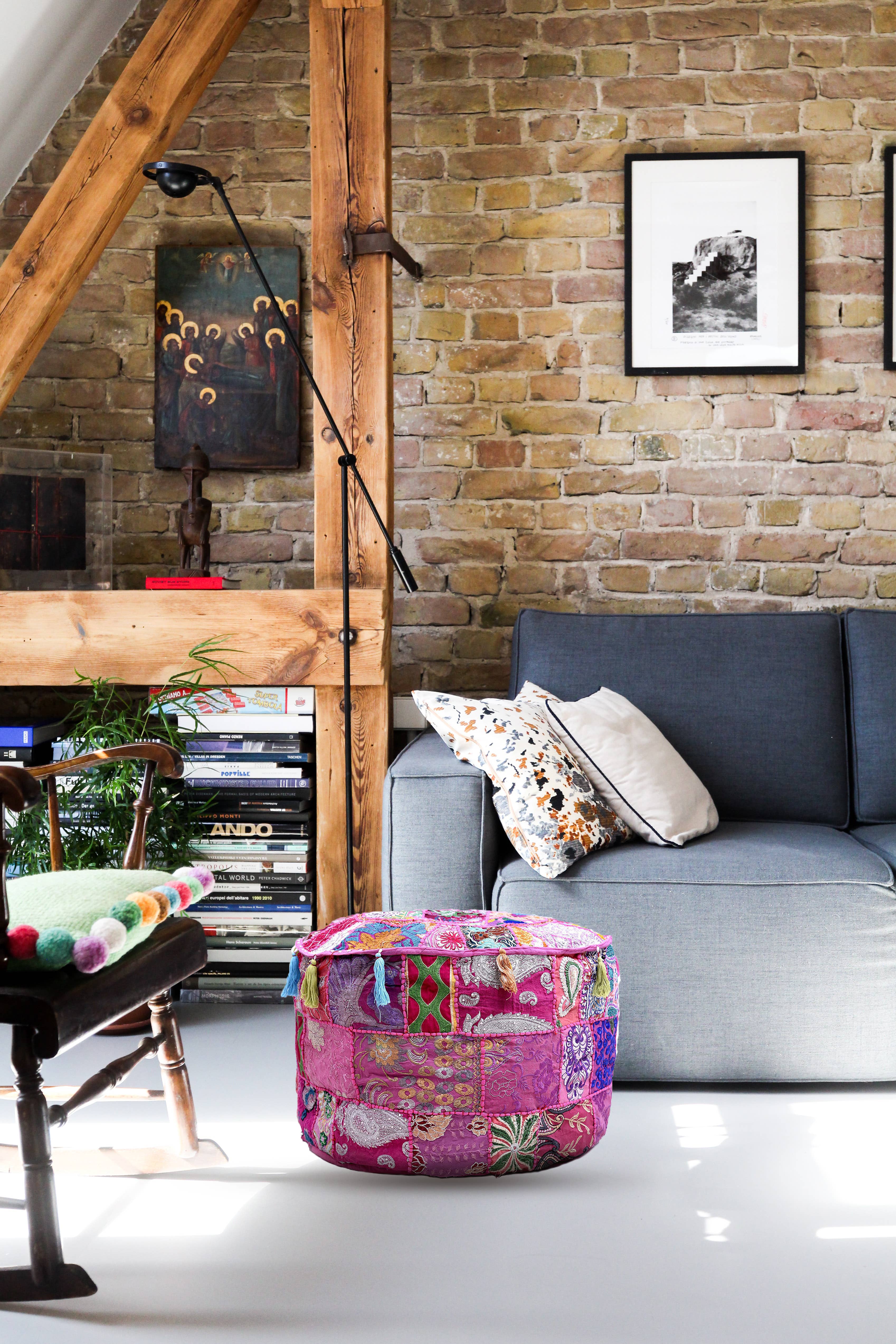 Aakriti Inc. - Wholesale Pouf - Aakriti Gallery Indian Pouf Footstool Ethnic Pouf Cover31