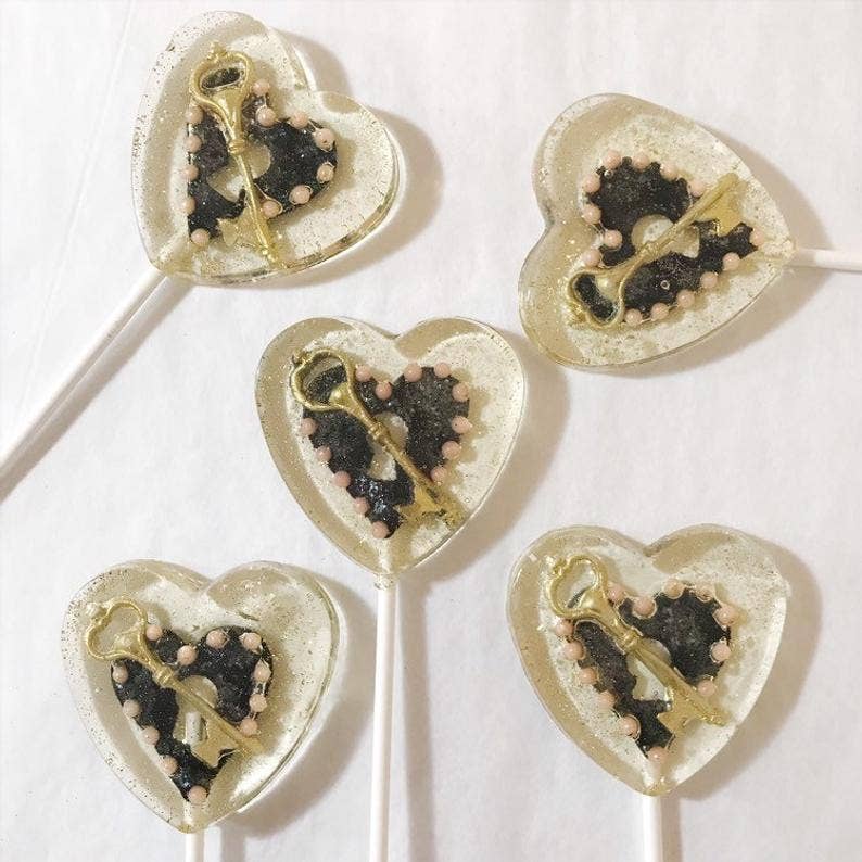 A Secret Forest - Wholesale Lollipop - Fondant Black Key To My Heart Lollipops2