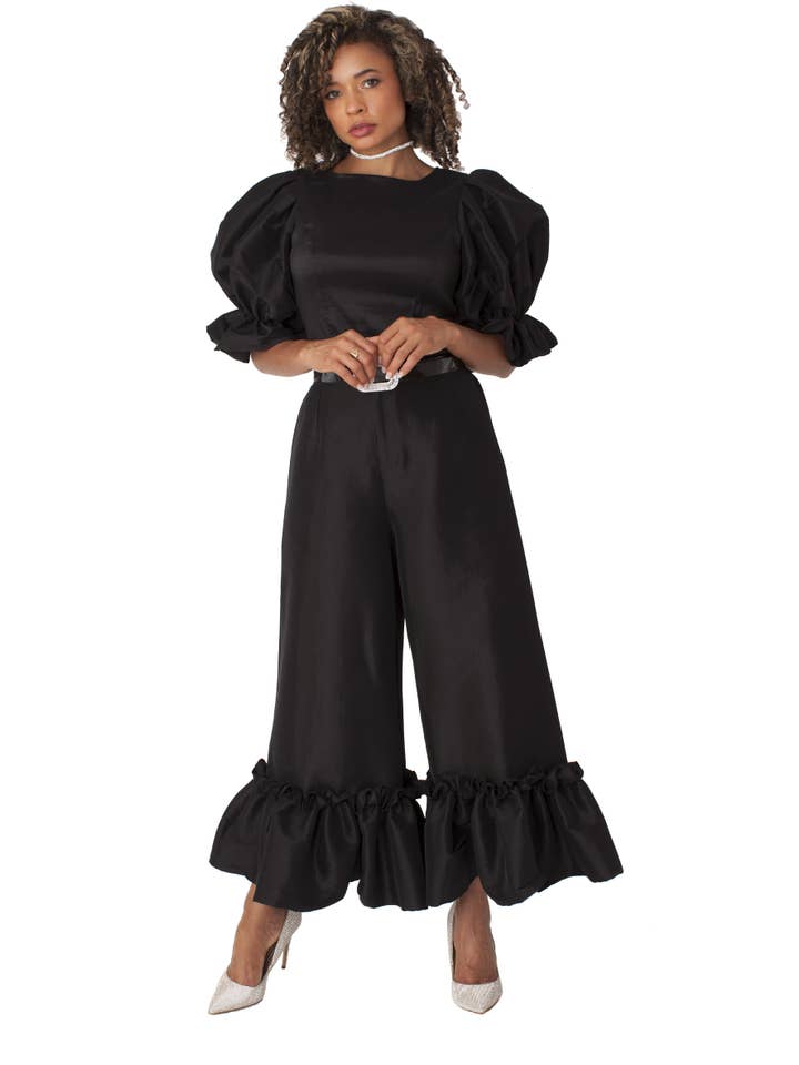 For Her NYC - Wholesale Pants - Women's - Dramatic Ruffle Hem Wide Leg Pants - 82170
