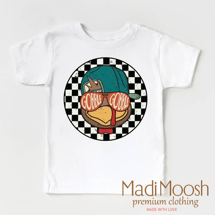 Madi Moosh - Wholesale Screen Printed T-Shirt - Kids - Gobble Gobble Turkey Thanksgiving Shirt - Thanksgiving Tee1