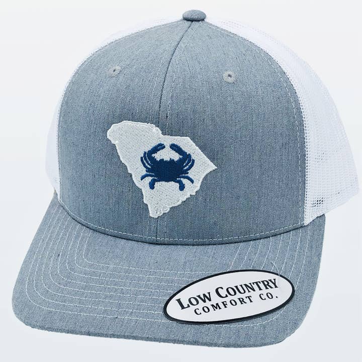 Chapeau chiné/blanc crabe de Caroline du Sud pour la vente par Riverbed Threads