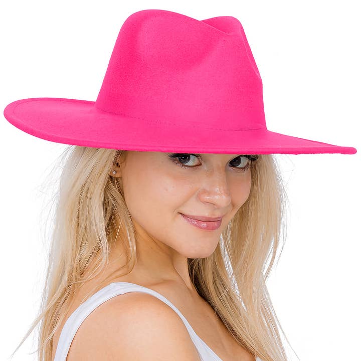 Cap Zone – Großhandel Fedora-Hut – Damen – Solider, schlichter Rancher-Hut mit breiter, flacher Krempe10
