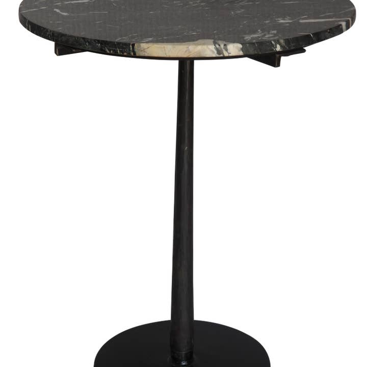 BIDKhome - Wholesale Side Table - Iron & Marble Black Round End Table 19.5"Dia