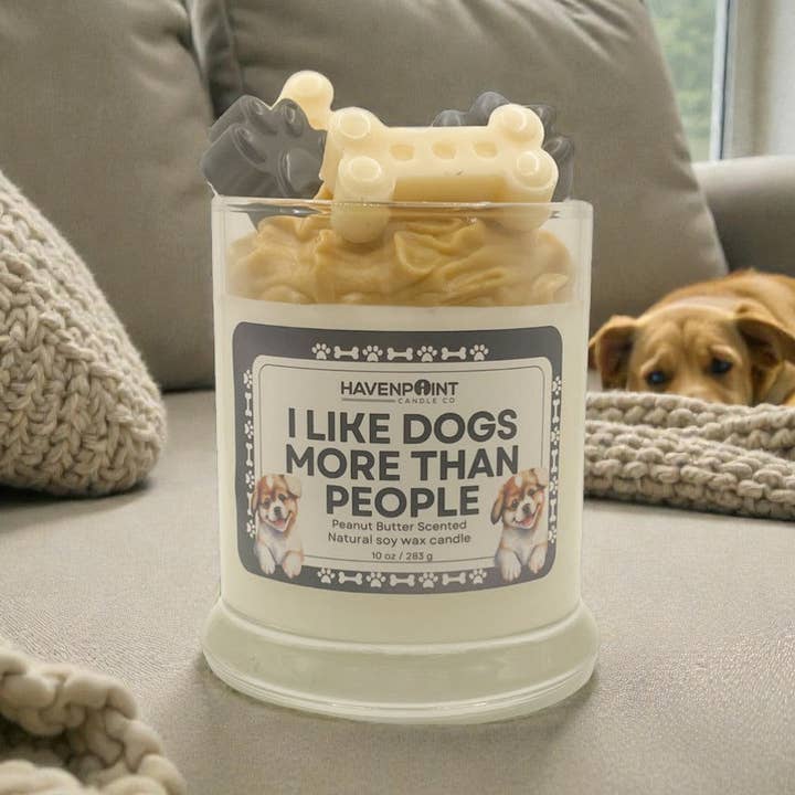 🐶 I Like Dogs More Than People – Decorative Candle for wholesale by Havenpoint Candle Company