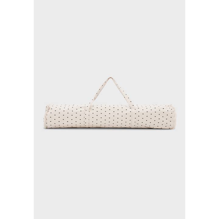 moshi moshi mind – Bolsa de ioga por atacado – Bolsa para tapete de yoga com bolinhas - ecru e preto3