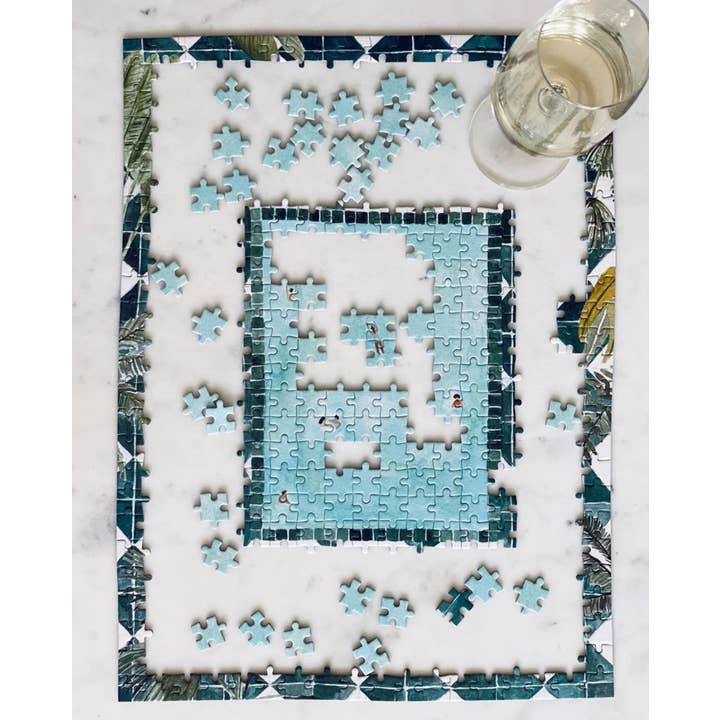 JIGGY Puzzles - Wholesale Puzzle - Adult - 450pc Puzzle & Glue Kit: Swim Club by Isabelle Vandeplassche