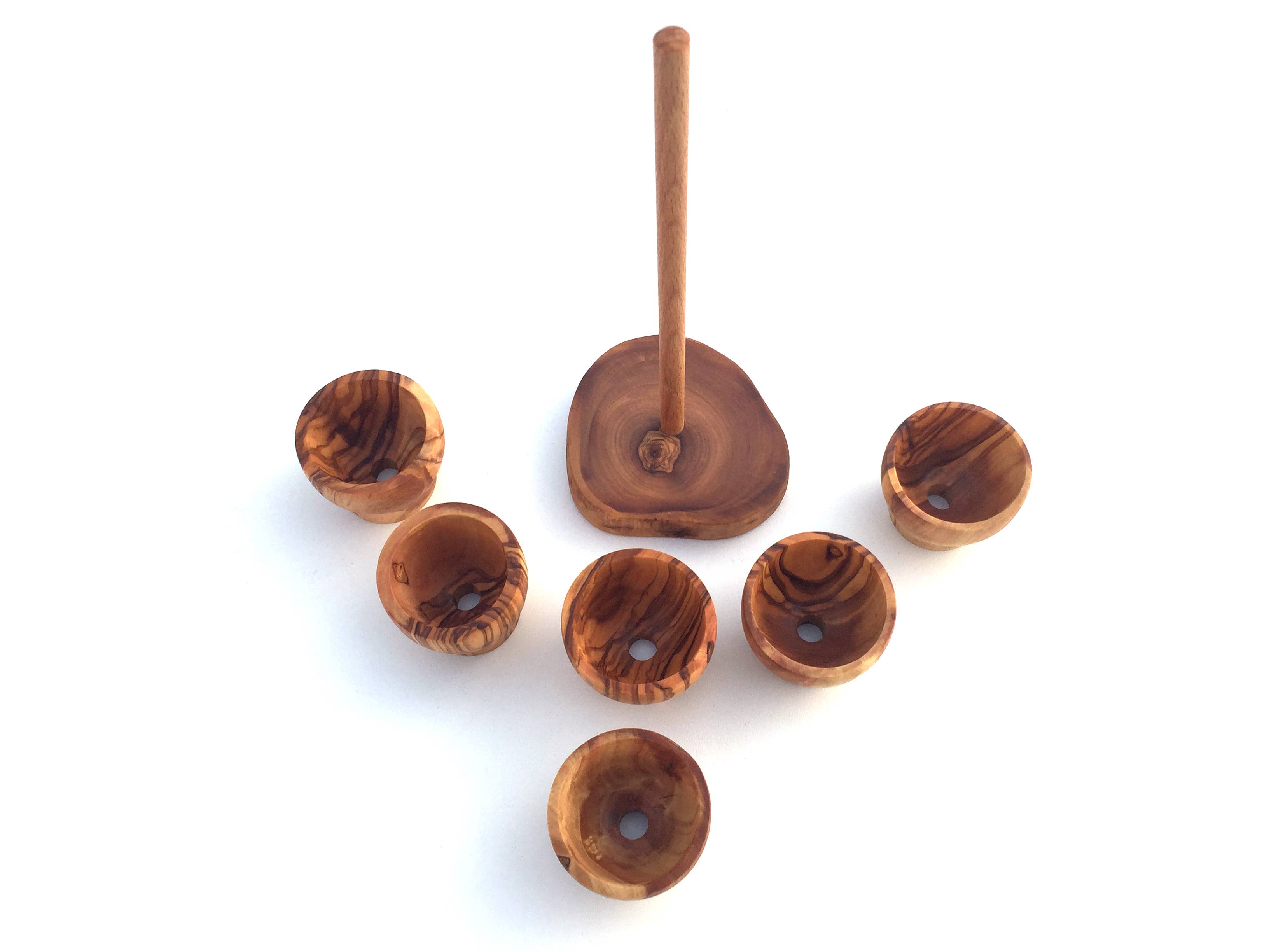 medina mood - Wholesale Egg Cup/Holder - Set of 6 egg cups and holder in a space-saving olive wood7