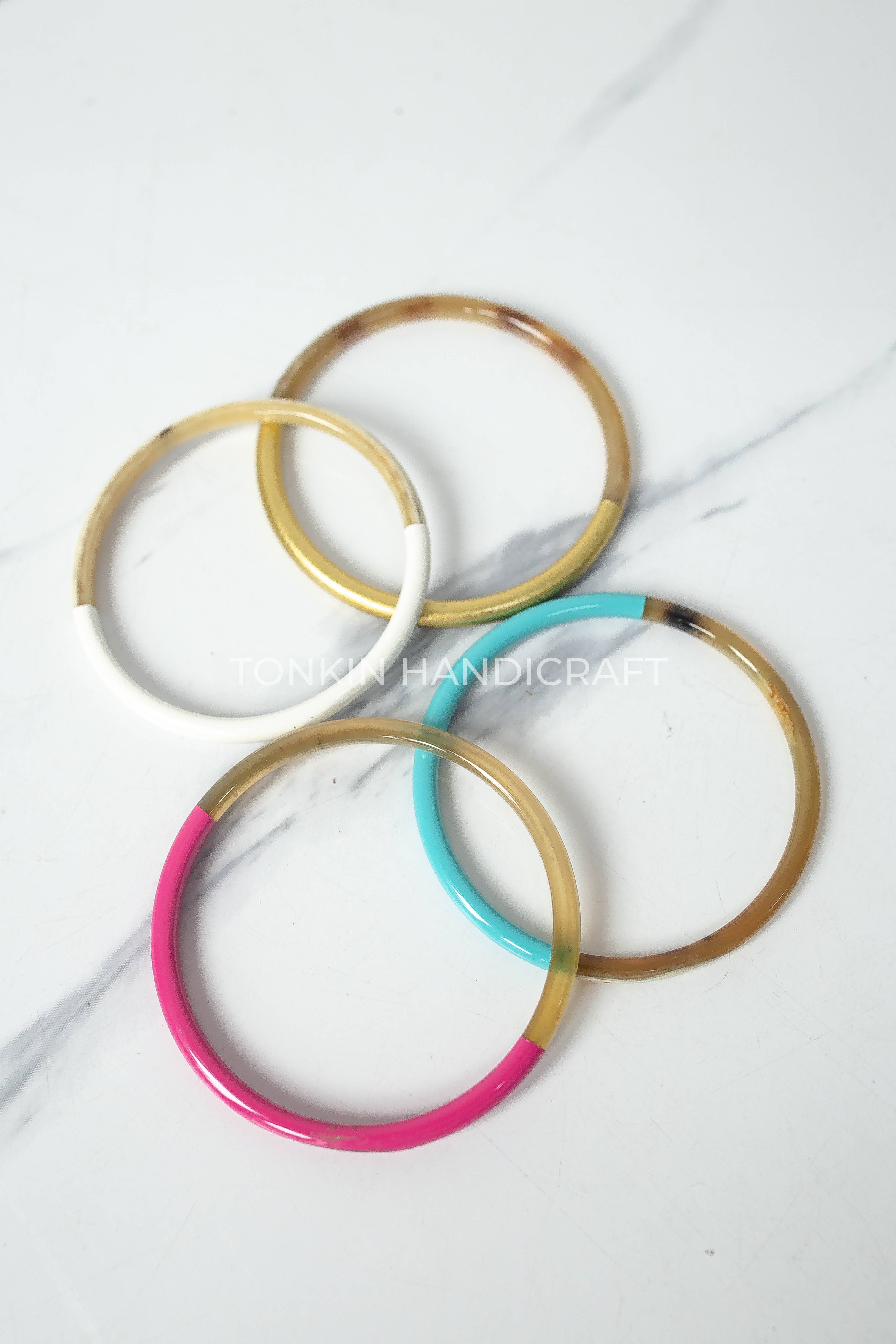 Tonkin Handicraft - Vente Bracelet jonc - Bracelet jonc coloré en corne de buffle5