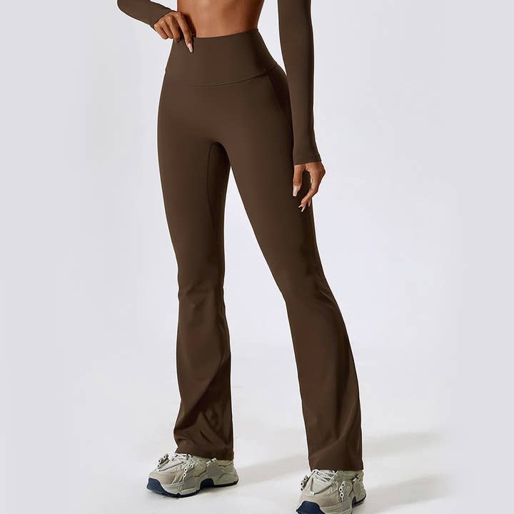 Women Sport High Waist Dance Lift Buttocks Yoga Flare Pants for wholesale by Sodalemon