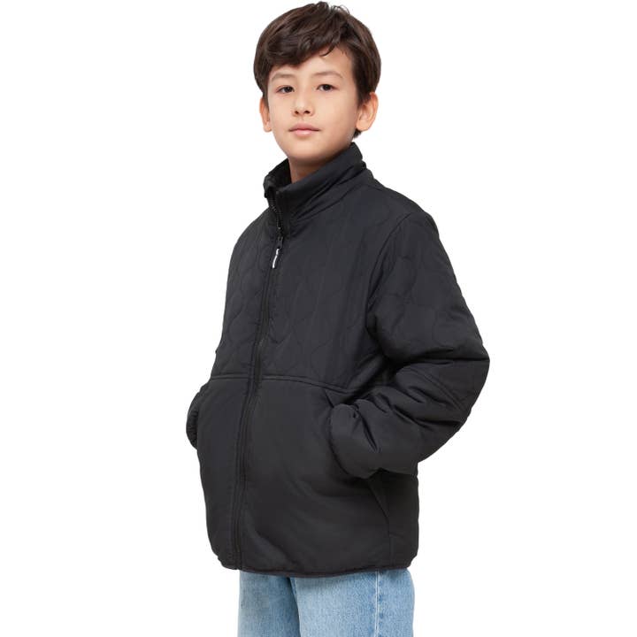 Rokka & Rolla - Wholesale Puffer Jacket - Kids - Boys' Reversible Quilted Jacket Fleece Puffer Coat20