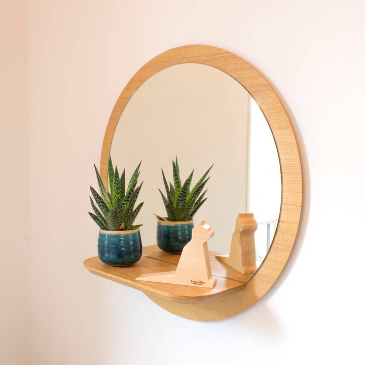 Reine Mère - Wholesale Wall Mirror - Sunrise L wooden mirror - Large model (made in France)1