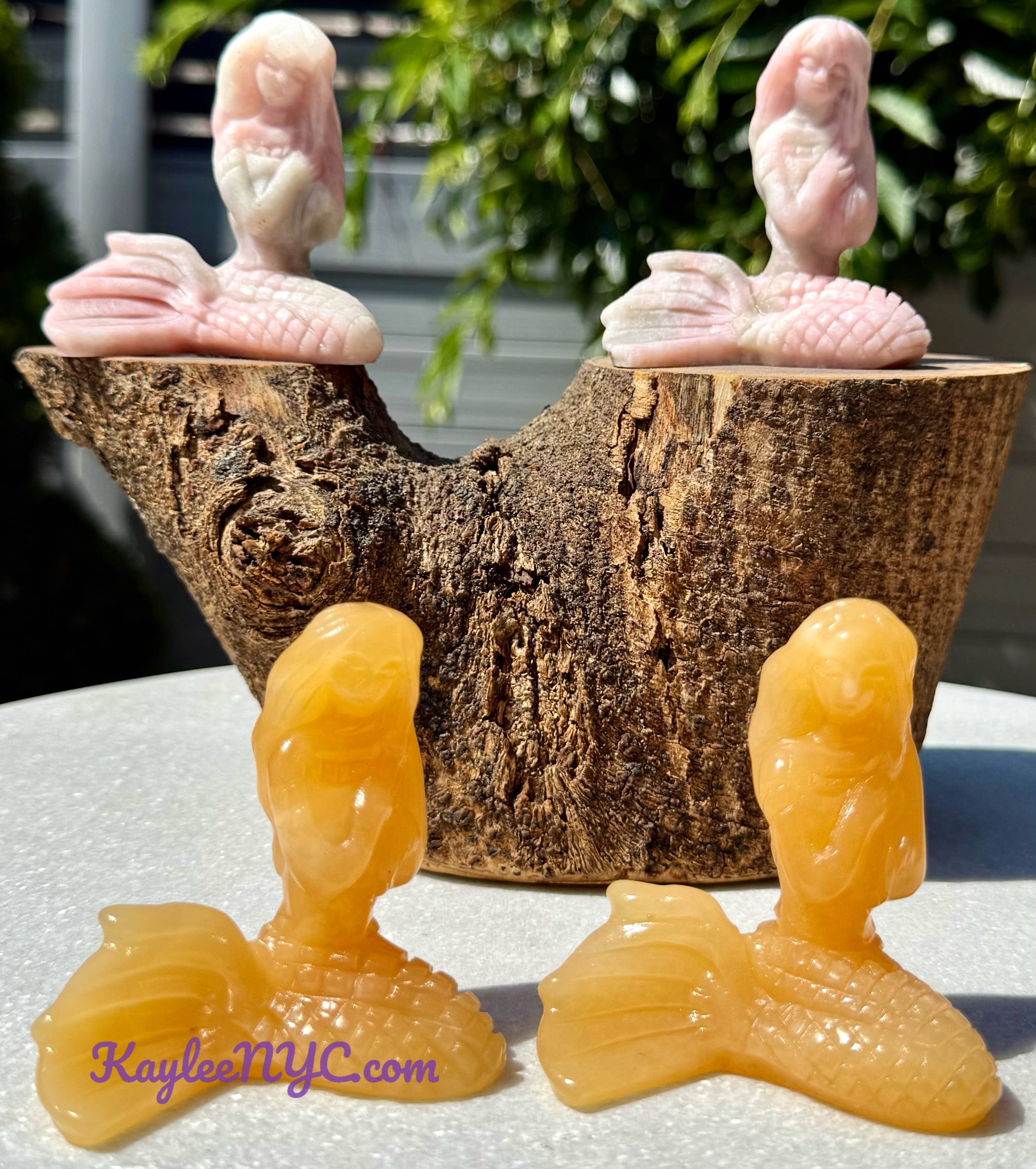 KayleeNYC - Wholesale Spiritual Stone/Crystal - Natural Pink Opal Orange Calcite Mermaids Healing Energy4