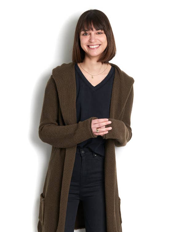 Cardiff colete longo 100% algodão com bolsos e capuz por atacado de BLAUMAX