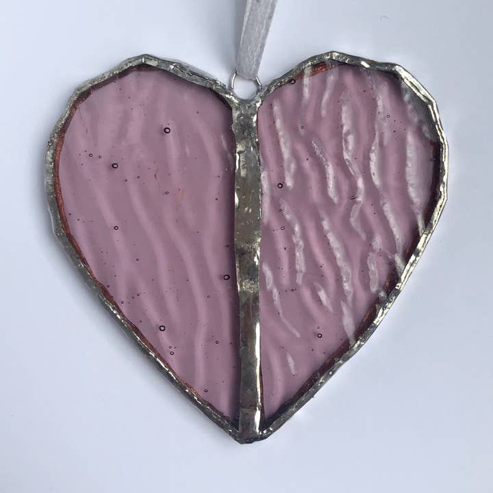 Presente de vitral de coração rosa por atacado de GlassHouse Design