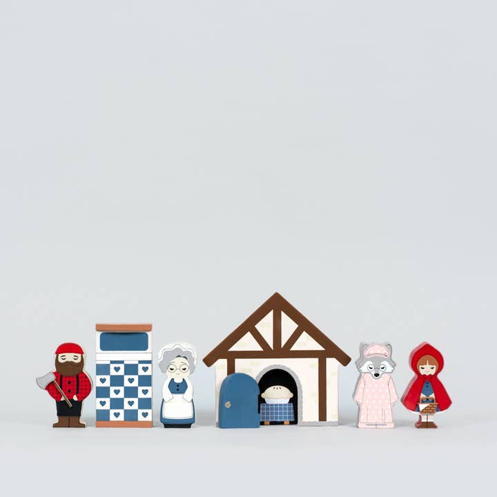 Devanie At Home (Formerly Adams & Co.) - Wholesale Decorative Figurine - 12692 - woodland storybook gift set 7 pc (RED RIDING HOOD)4