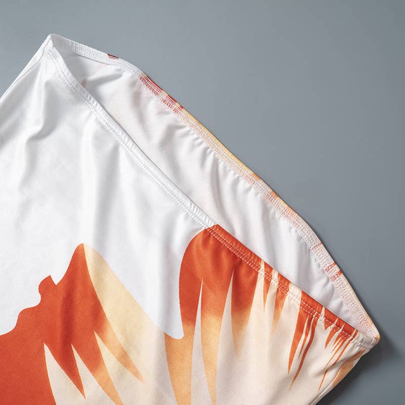 White Hawaii Hibiscus Floral Bandeau sleeveless tube dress for wholesale on Faire6