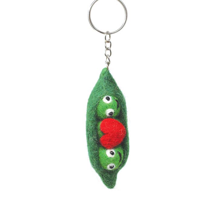 Black Yak Ltd - Wholesale Keychain - Unisex - Felt Keychain - 2 Peas In A Pod Felt Keyring, Bag Charm4