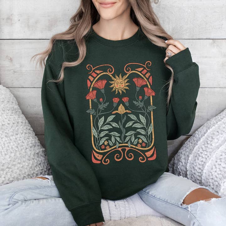 Refinery Number One LLC - Venta al por mayor Sudadera estampada - Mujer - Sudadera colorida con diseño Art Deco de estilo Art Nouveau celestial7