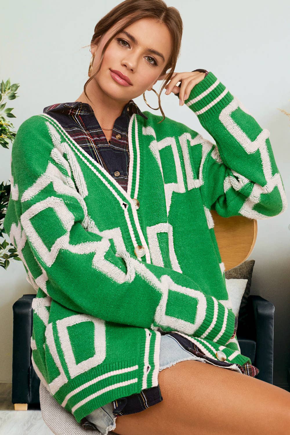 La Miel - Wholesale Cardigan - Women's - HCC2177-Loose Fit Drop Shoulder Cozy Knit Cardigan16