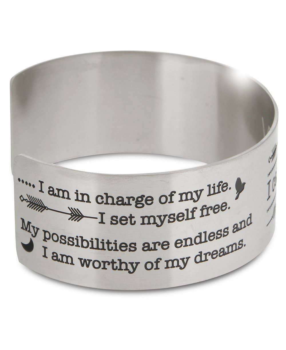 Culture Spot - Wholesale Cuff Bracelet - I Can And I Will Stainless Steel Inspirational Cuff Bracelet2