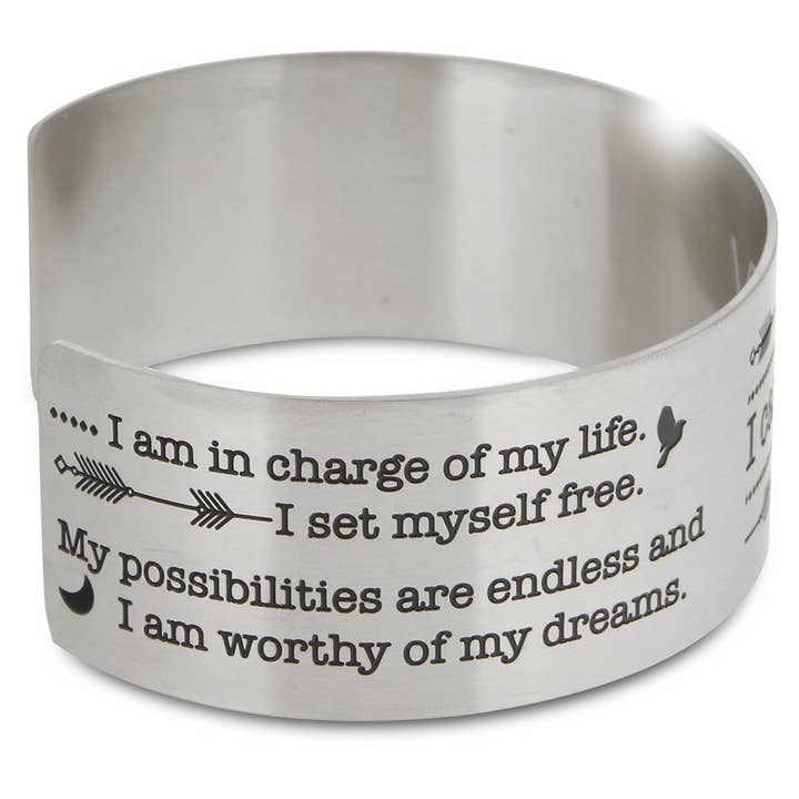 Culture Spot - Wholesale Cuff Bracelet - I Can And I Will Stainless Steel Inspirational Cuff Bracelet2