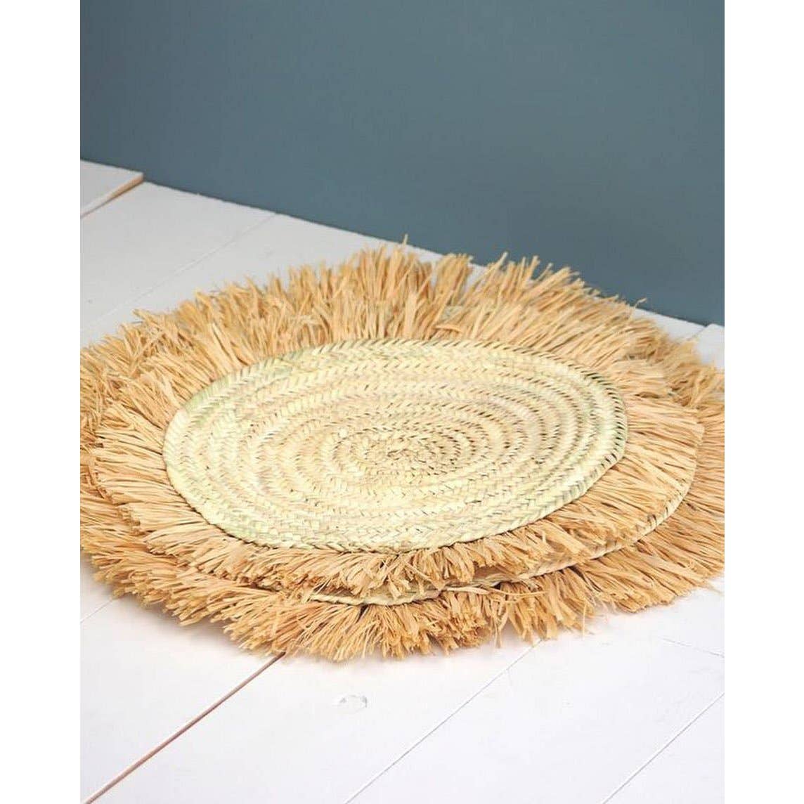 High crafty – wholesale Placemat – 🧺 Handwoven Wicker Moroccan Placemats with Tassels – Boho T6