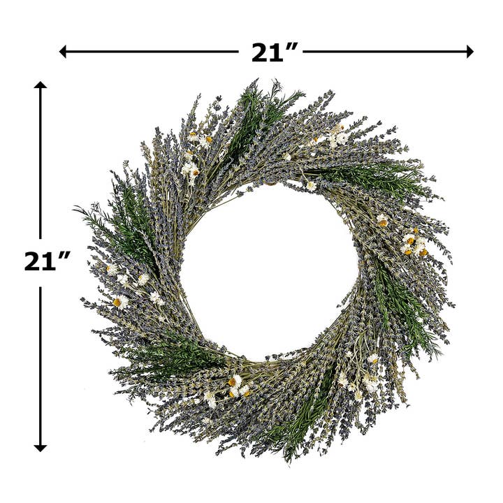 2626 Designs - Venta al por mayor Corona - Corona decorativa de lavanda seca preservada auténtica en color morado8